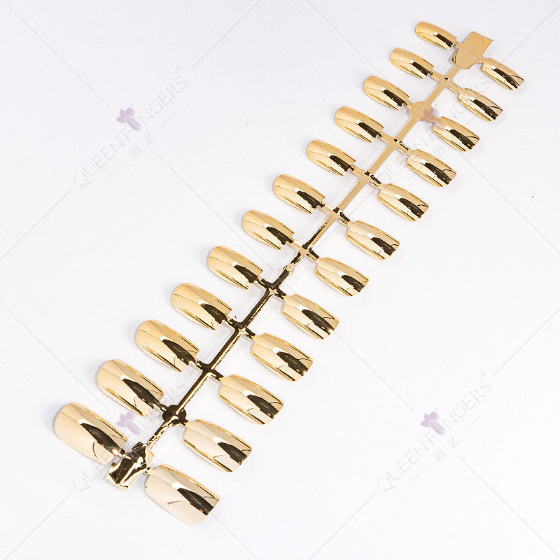Zhifei manicure finished product 24 pieces of electroplated magic mirror Internet celebrity chameleon neon nail patches nail wear