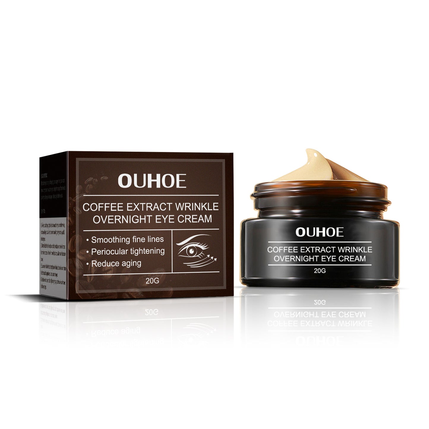 OUHOE anti-wrinkle eye cream, hydrating, moisturizing, smoothing and firming skin, smoothing fine lines around the eyes, massage and repairing eye cream