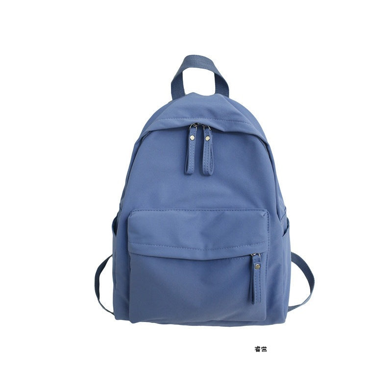Simple and versatile solid color backpack for women's college birthday, college style school bag, female forest style middle school student trendy backpack