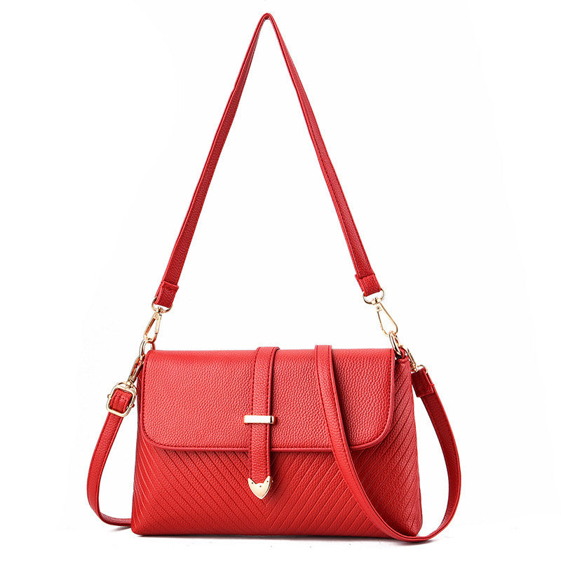 Small bag 2023 new fashion summer middle-aged and elderly mother ladies handbag Korean style soft leather shoulder crossbody bag for women