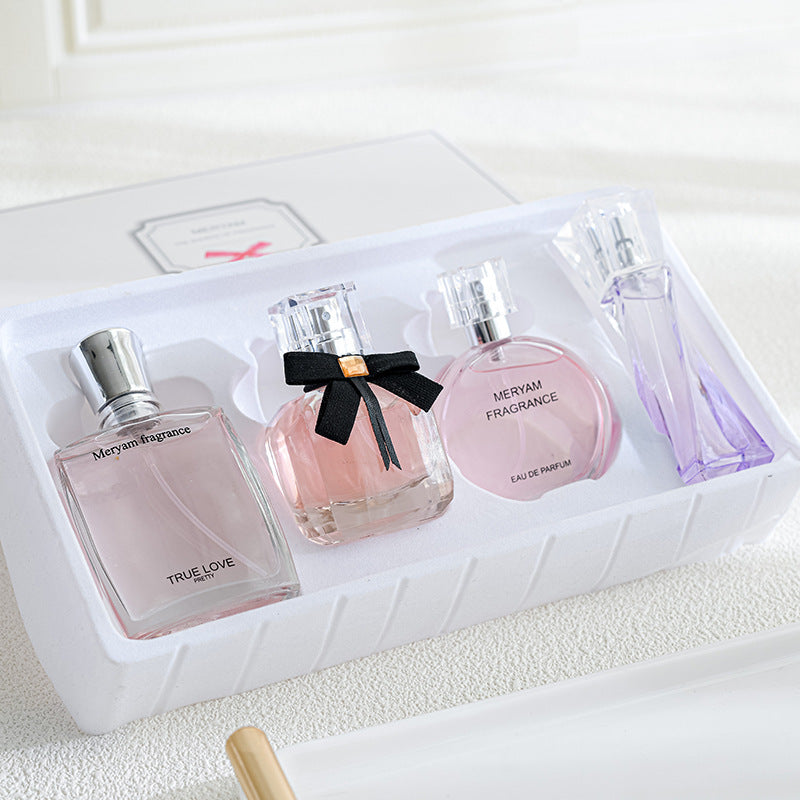 New classic women's four-piece perfume set, reverse Paris long-lasting fragrance, elegant, fresh floral and fruity fragrance