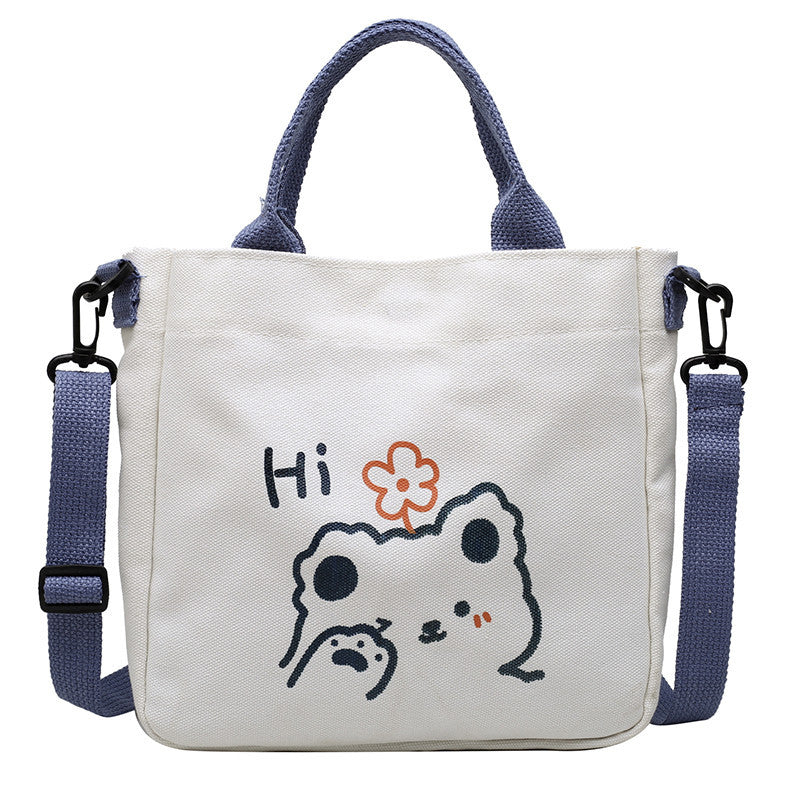 Japanese ins style shoulder cross-body bag bear cute handbag student canvas bag female stationery storage bag