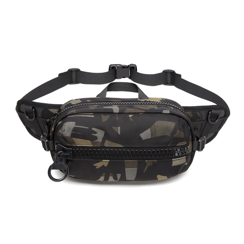 Ozuko mobile phone bag men's waist bag casual Oxford cloth chest bag outdoor waterproof men's waist bag multi-function