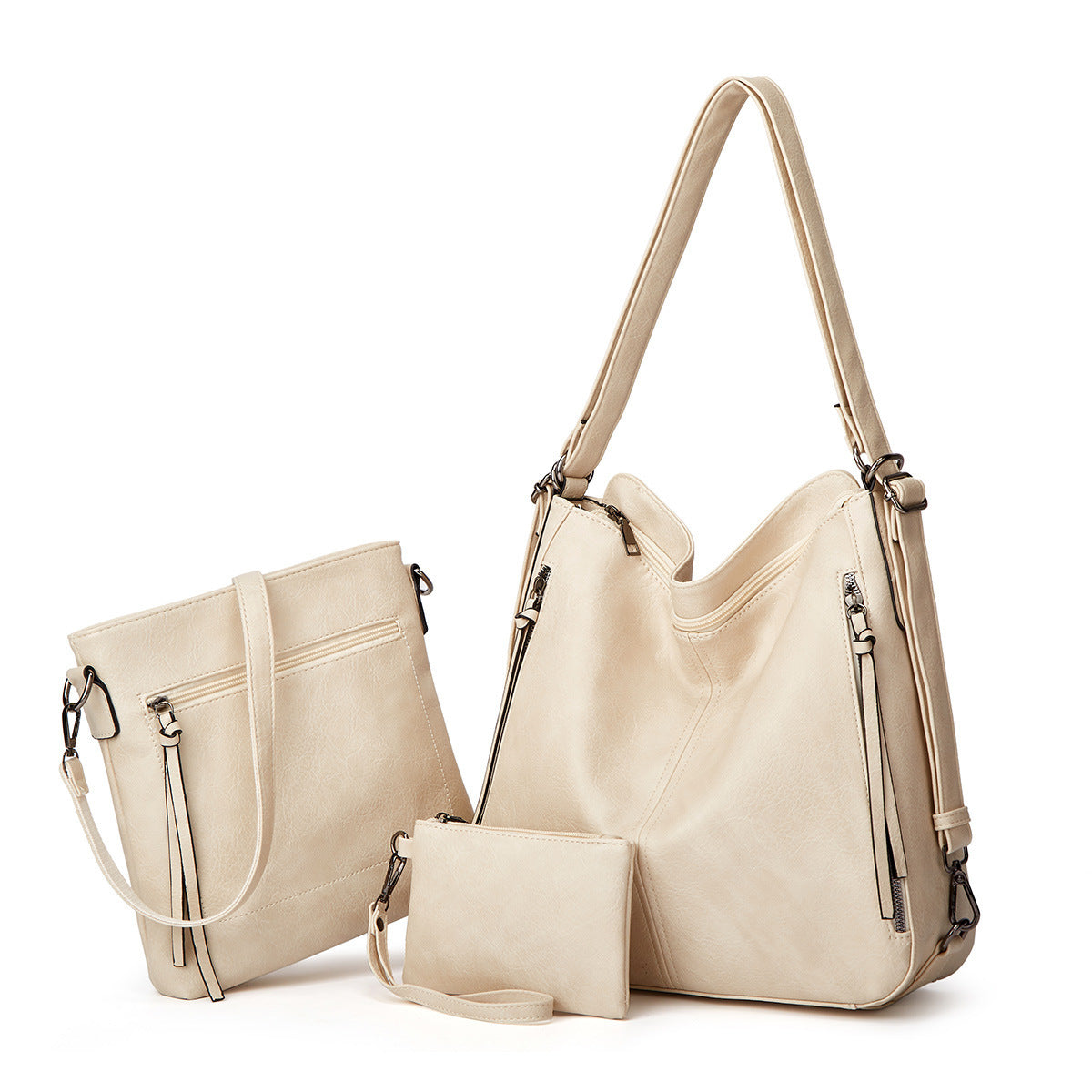 Manufacturer cross-border women's bag new style 2023 European and American fashion shoulder bag three-piece set tote bag trend crossbody backpack bag