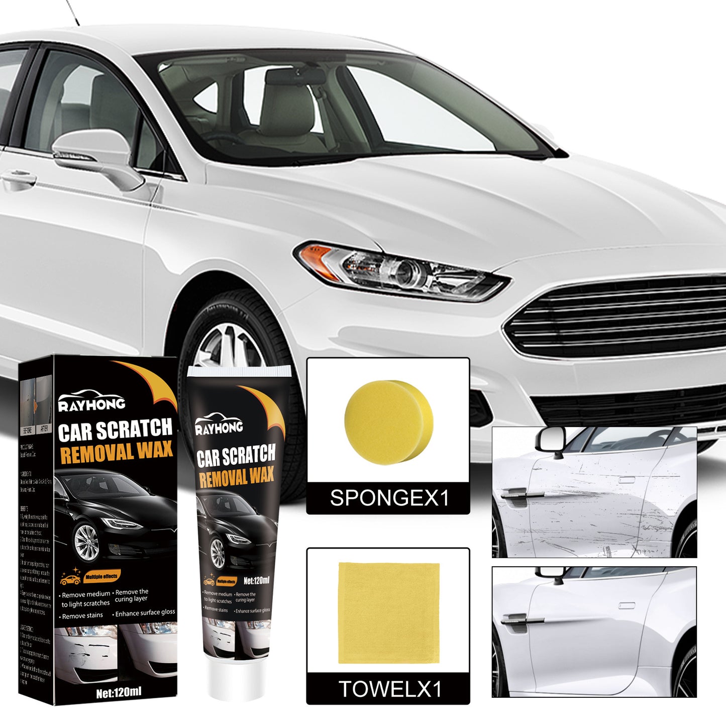Rayhong car scratch wax car paint protection polishing scratch removal maintenance paint surface repair cleaning decontamination abrasive