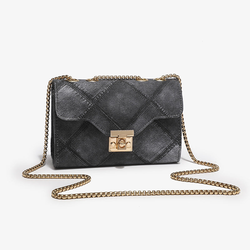 ladies bag fashionable gradient chain small square bag fashionable lock rhombus embossed crossbody women's bag dropshipping