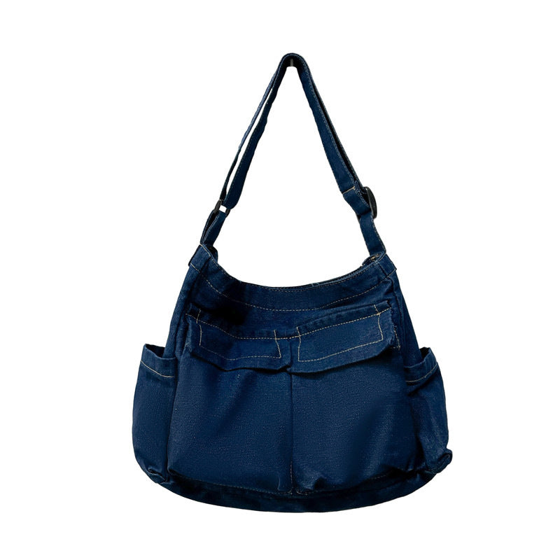Literary style casual shoulder bag for women, Korean style fashion ins, college students carrying school bags to class, new crossbody bags