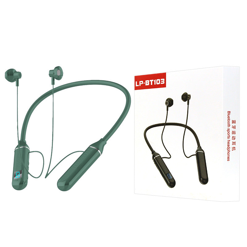 Baitong Bluetooth 5.2 binaural hanging neck subwoofer sports earphones in-ear wireless stereo sports running earphones