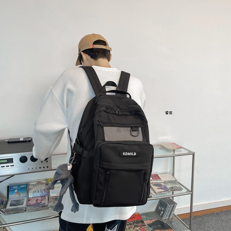 School bag male ins Korean version Harajuku ulzzang female high school student versatile large capacity multi-layer backpack backpack