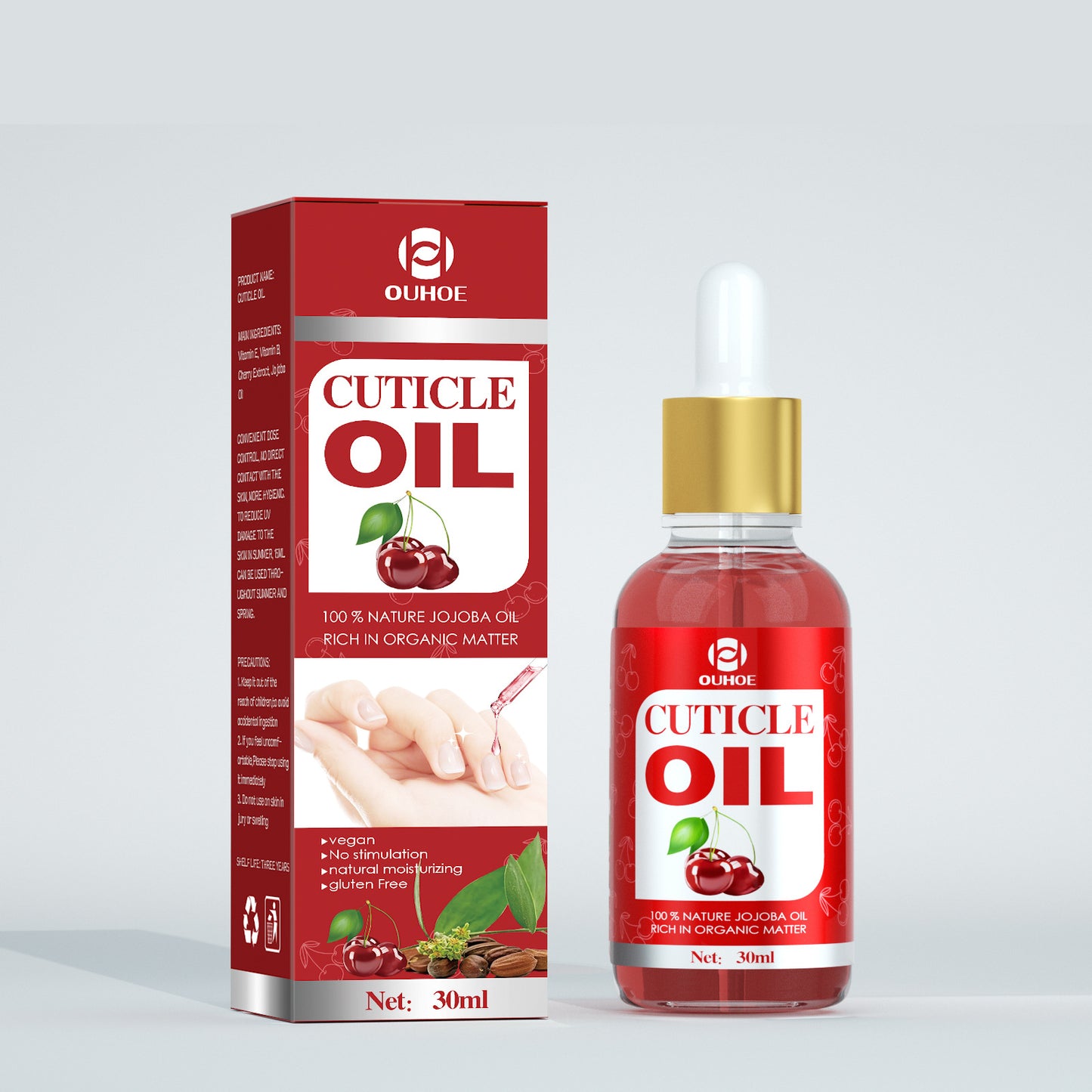 OUHOE cuticle oil strengthens nail cuticles, removes cuticles, moisturizes and nourishes nail edge armor oil