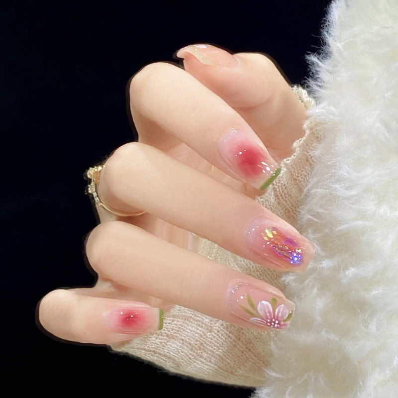 Handmade Nail Patch Wholesale Broken Diamond Love Warm Elf Nail Art Patch Finished Hot Girl Nail Patch Jelly Glue