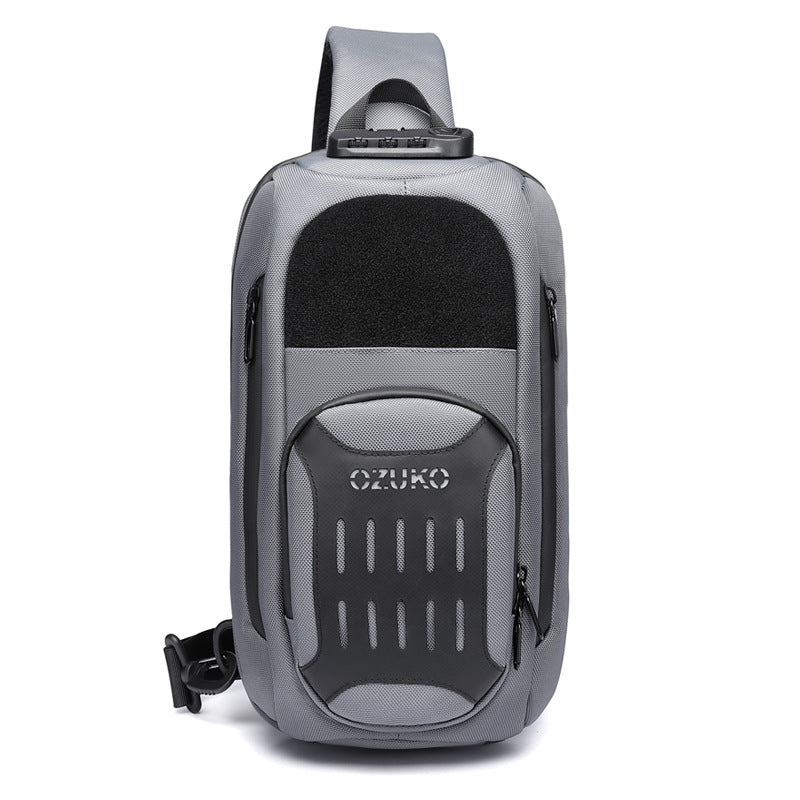 ozuko black crossbody bag large capacity sports men's chest bag outdoor tactical multifunctional men's bag shoulder bag
