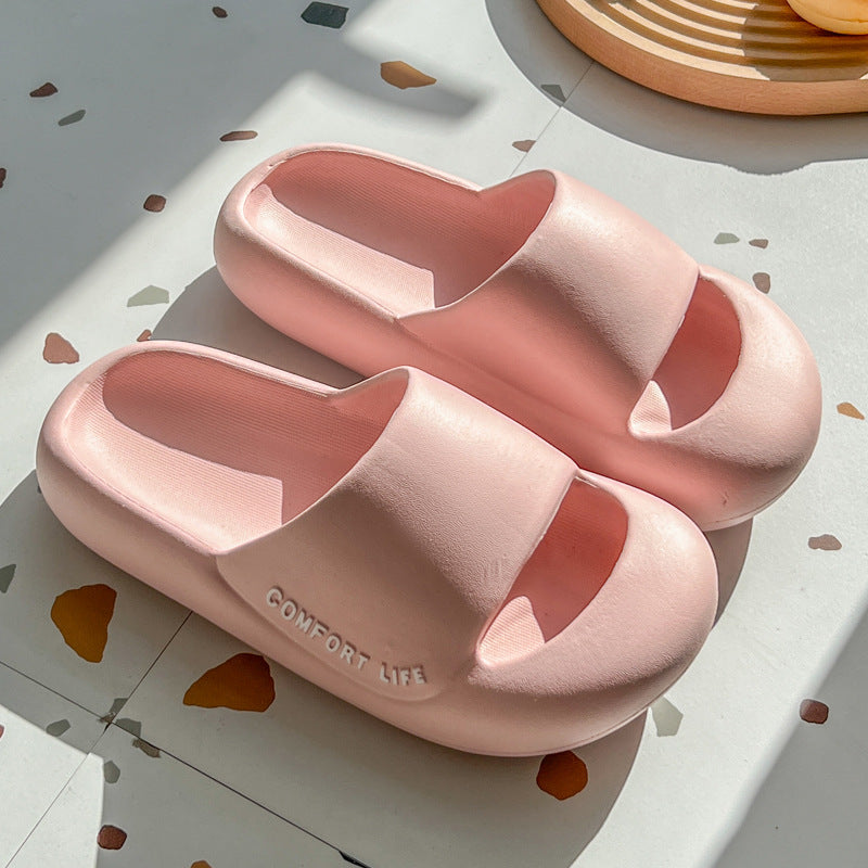 2023 Spring New Baotou Anti-collision Thick-soled Slippers Female Couples Stepping on Shit Feeling Wearing Non-slip EVA Sandals and Slippers Men