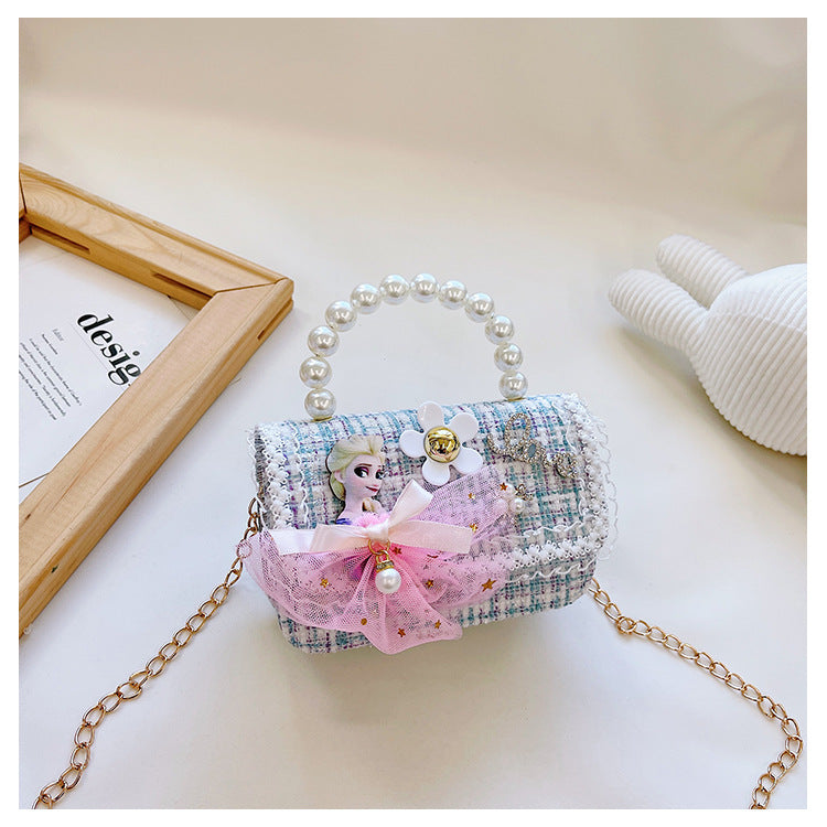 New style children's small square bag, stylish princess handbag, Korean style girl's chain crossbody bag, children's shoulder bag wholesale