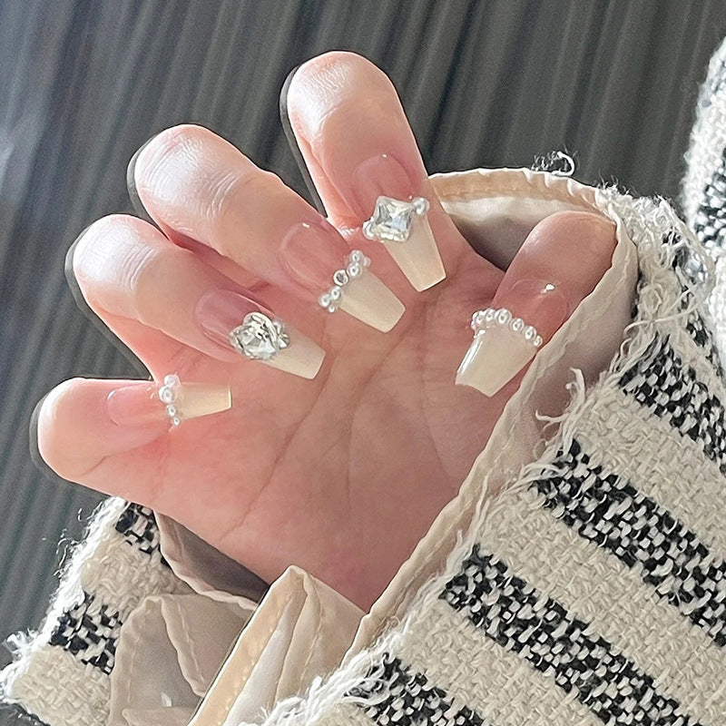 Handmade Nail Patch Wholesale Broken Diamond Love Warm Elf Nail Art Patch Finished Hot Girl Nail Patch Jelly Glue