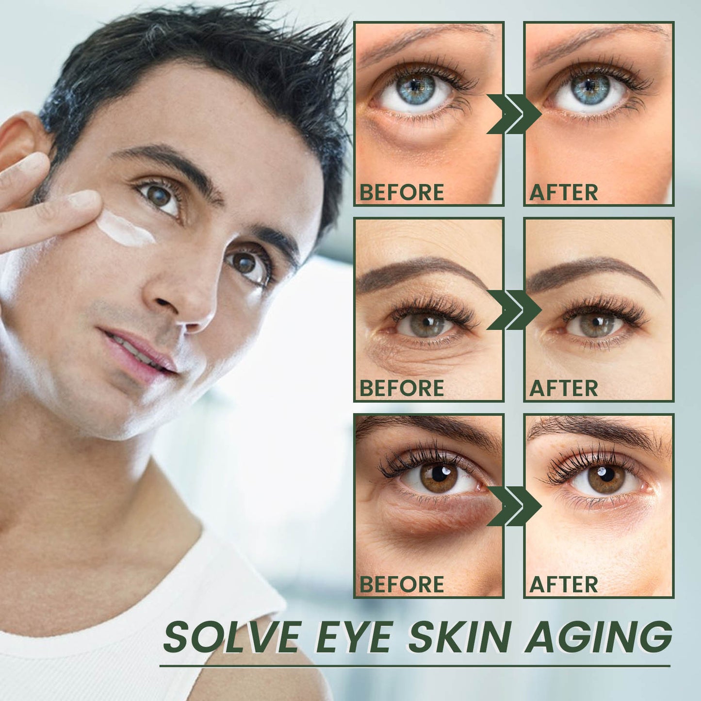 EELHOE anti-aging eye cream, firming, anti-wrinkle, multi-effect eye cream, reduces fine lines around the eyes, eye bags, dark circles, rejuvenates skin