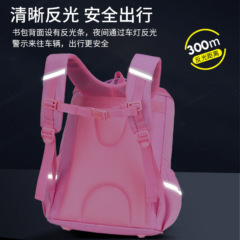 New schoolbags for primary school students 1--6th grade burden-reducing backpack integrated children's schoolbag can be printed with logo
