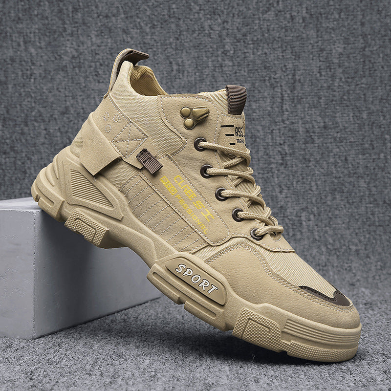 Autumn labor insurance men's shoes working on the construction site anti-dirty anti-slip work tide shoes thick-soled heightened outdoor tooling Martin boots men