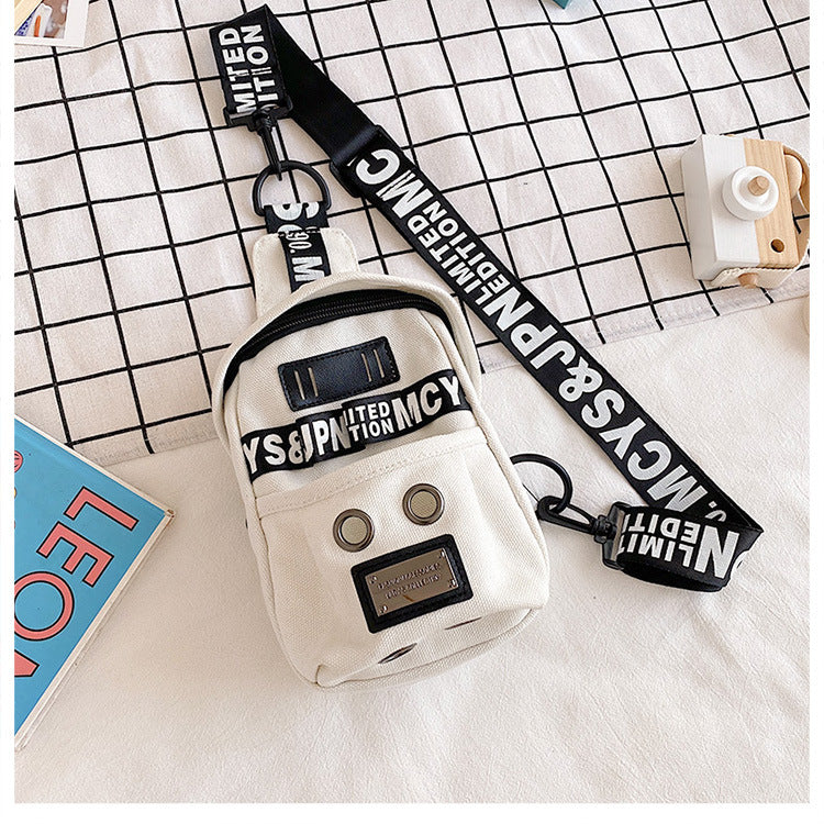 Cute little bag for women 2020 new style Internet celebrity versatile canvas crossbody chest bag ins trendy cool female student shoulder bag