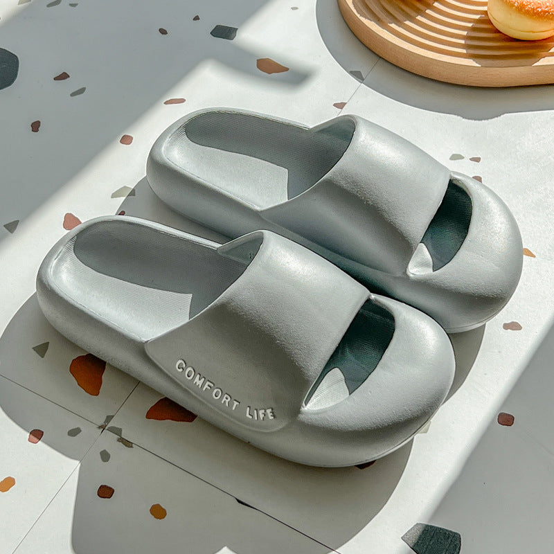 2023 Spring New Baotou Anti-collision Thick-soled Slippers Female Couples Stepping on Shit Feeling Wearing Non-slip EVA Sandals and Slippers Men