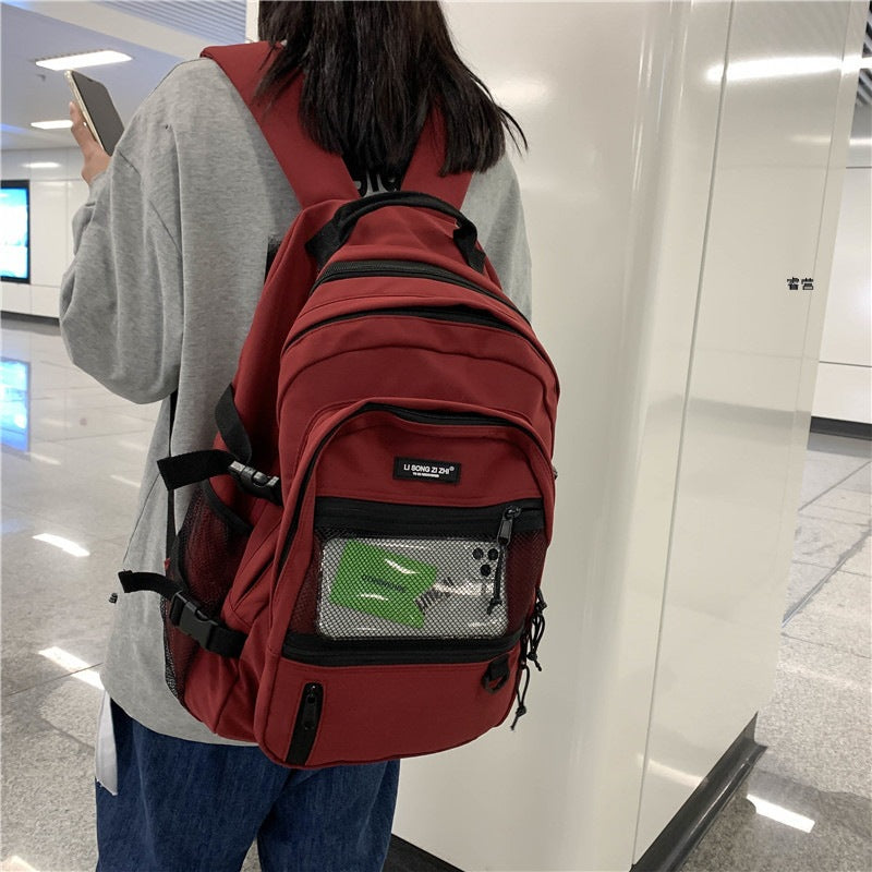 Japanese cool retro workwear backpack Korean version Harajuku ulzzang high school male college student school bag female backpack