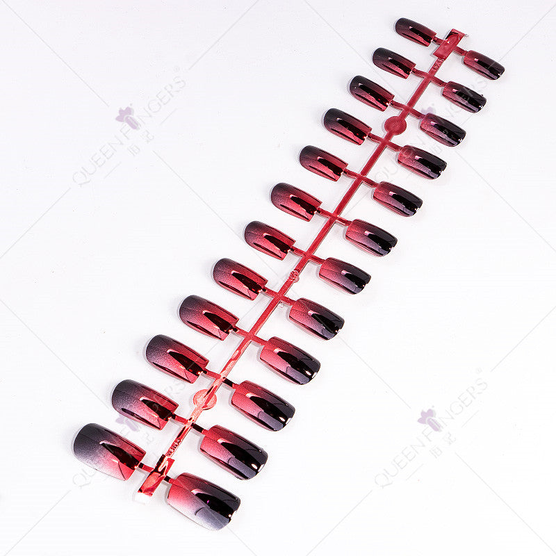 Zhifei manicure finished product 24 pieces of electroplated magic mirror Internet celebrity chameleon neon nail patches nail wear
