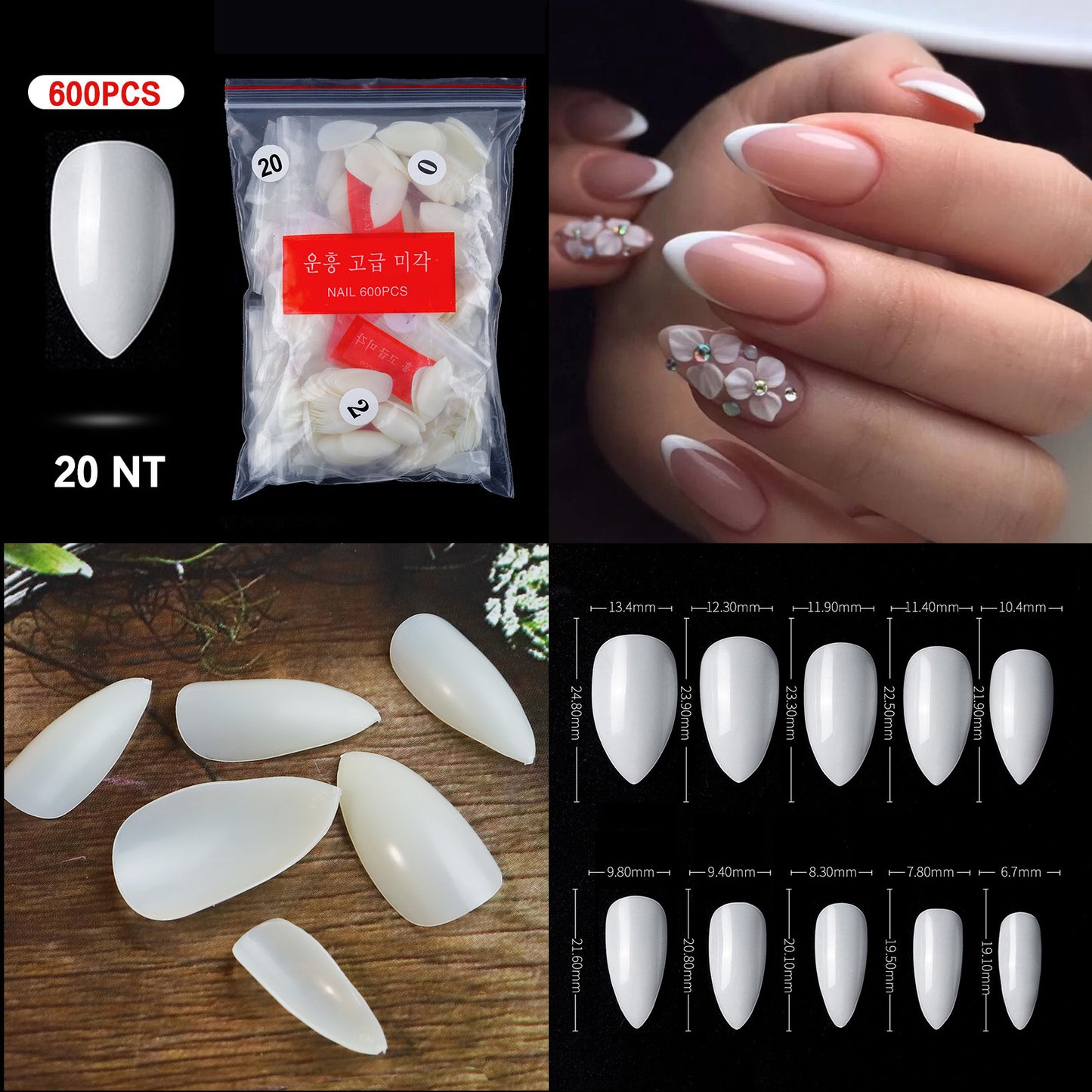 Cross-border nail manicure French style full patch half patch fake nail patch handmade wear manicure factory wholesale