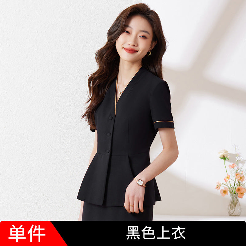 2023职业装套装女夏季气质女神范上班干练经理美容西装套裙工作服