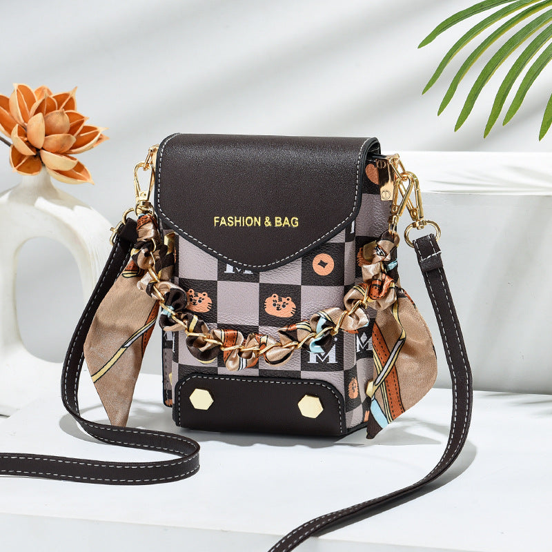 2022 Summer New Mobile Phone Bag Crossbody Bag Women’s Bag Fashion Single Shoulder Retro Small Square Bag Mini Mobile Phone Bag Wholesale