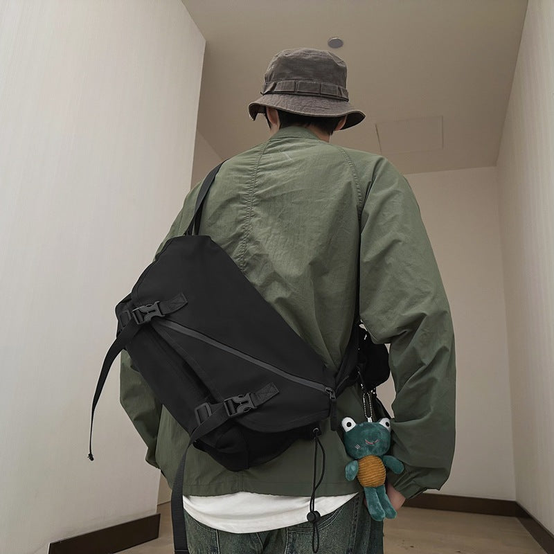 Hip-hop fashion brand men's workwear bag single shoulder large capacity crossbody bag student Ruiying trendy shoulder bag female postman functional bag