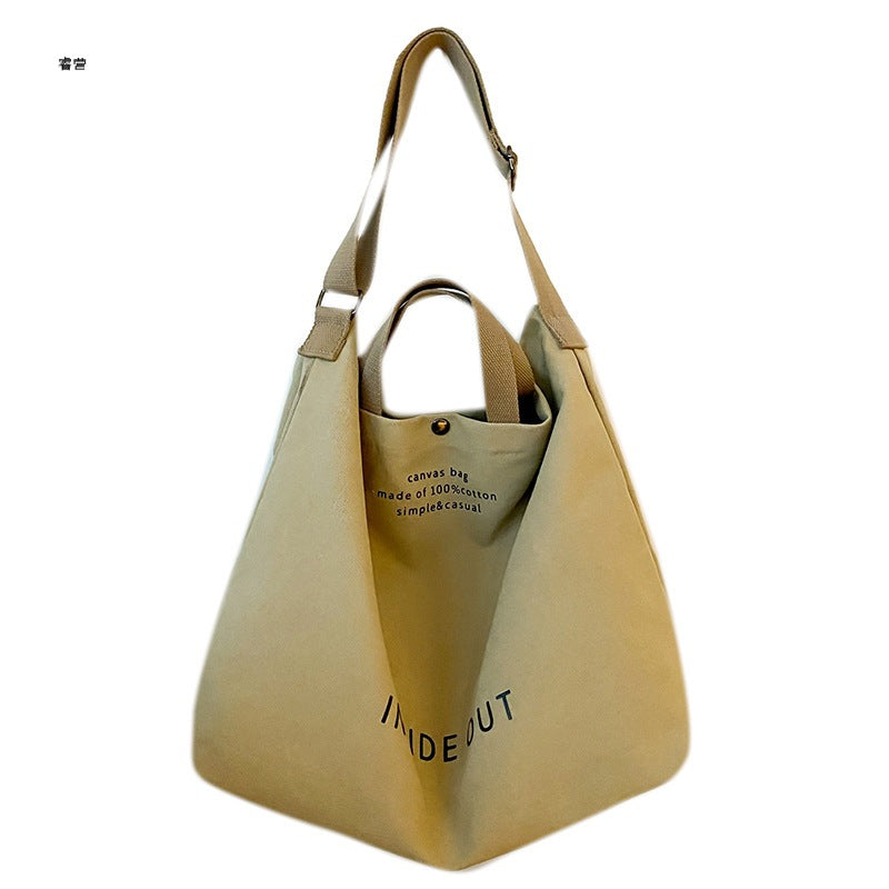 Canvas large bag for women 2023 new Korean version Ruiying retro lazy style casual crossbody bag large capacity bag bag