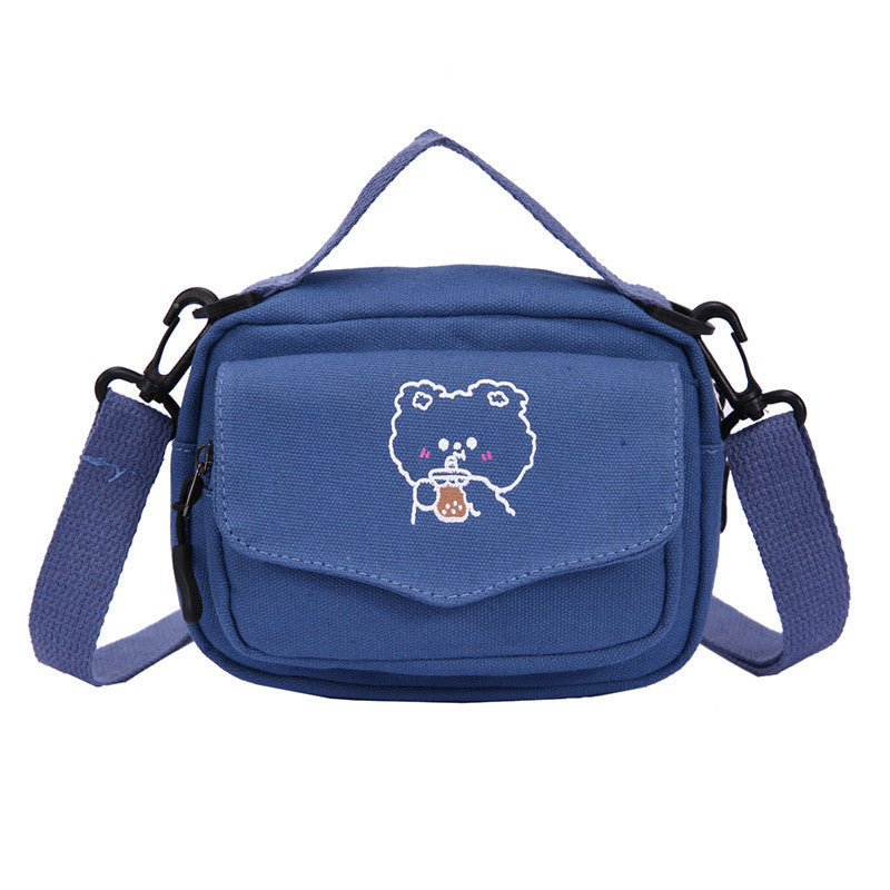 Cute girl canvas bag 2021 new Korean version ins Japanese style Harajuku canvas messenger bag female student shoulder bag