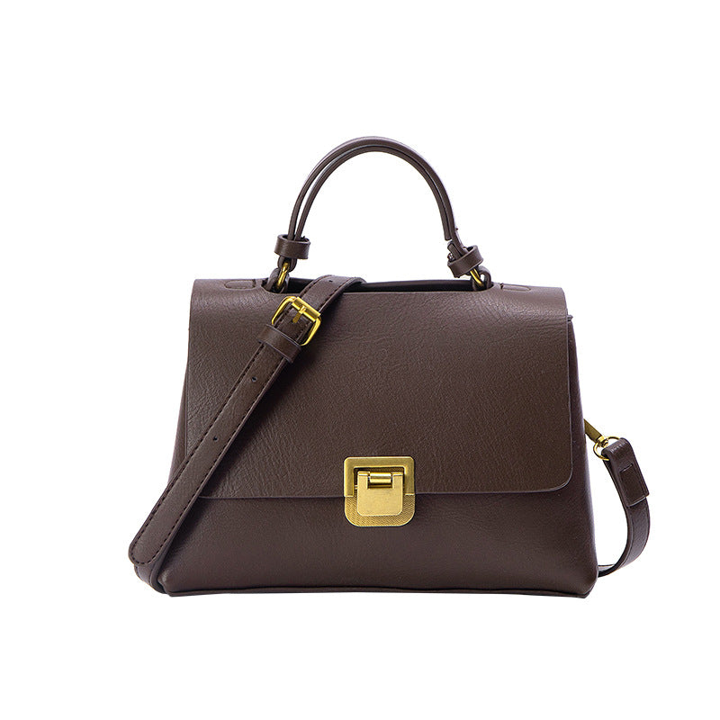 Summer retro small bag women's bag 2023 new crossbody bag simple European and American shoulder bag fashionable texture handbag