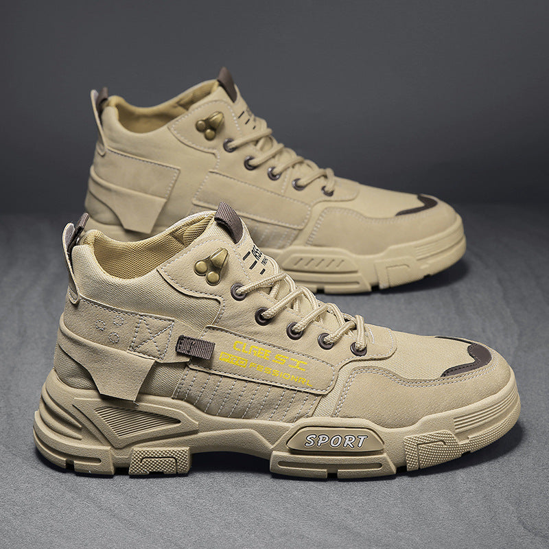 Autumn labor insurance men's shoes working on the construction site anti-dirty anti-slip work tide shoes thick-soled heightened outdoor tooling Martin boots men