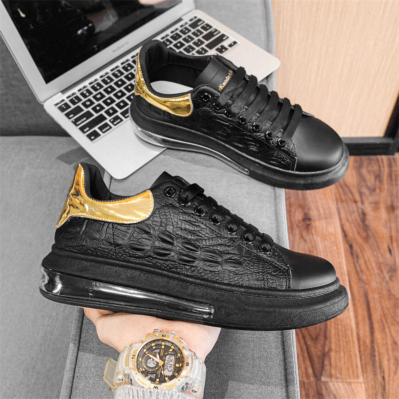 2022 new spring men's air cushion white shoes all-match casual sports crocodile pattern men's shoes 8907