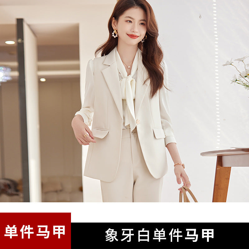 西装马甲女春秋2023年新款时尚休闲正装高级感职业套装气质工作服