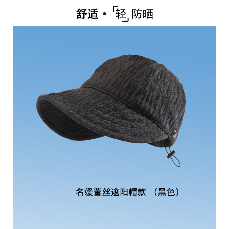 防晒帽速干夏季遮阳小众渔夫帽女时尚防紫外线太阳帽子