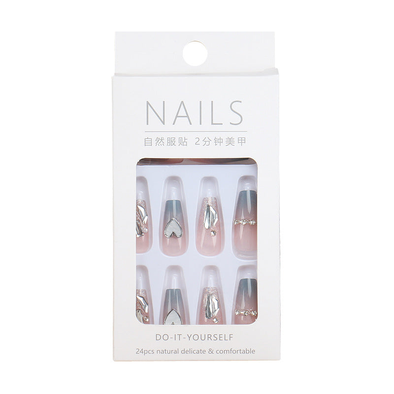 Handmade Nail Patch Wholesale Broken Diamond Love Warm Elf Nail Art Patch Finished Hot Girl Nail Patch Jelly Glue
