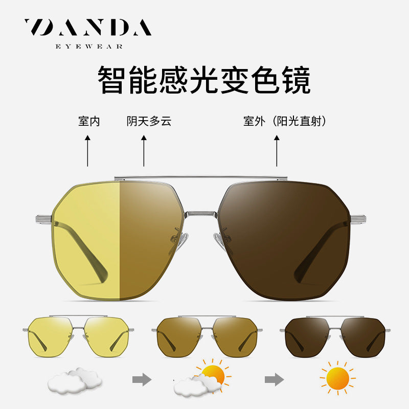 Lois same nylon polarized color-changing sunglasses for driving JS8536 Douyin live fashion sunglasses