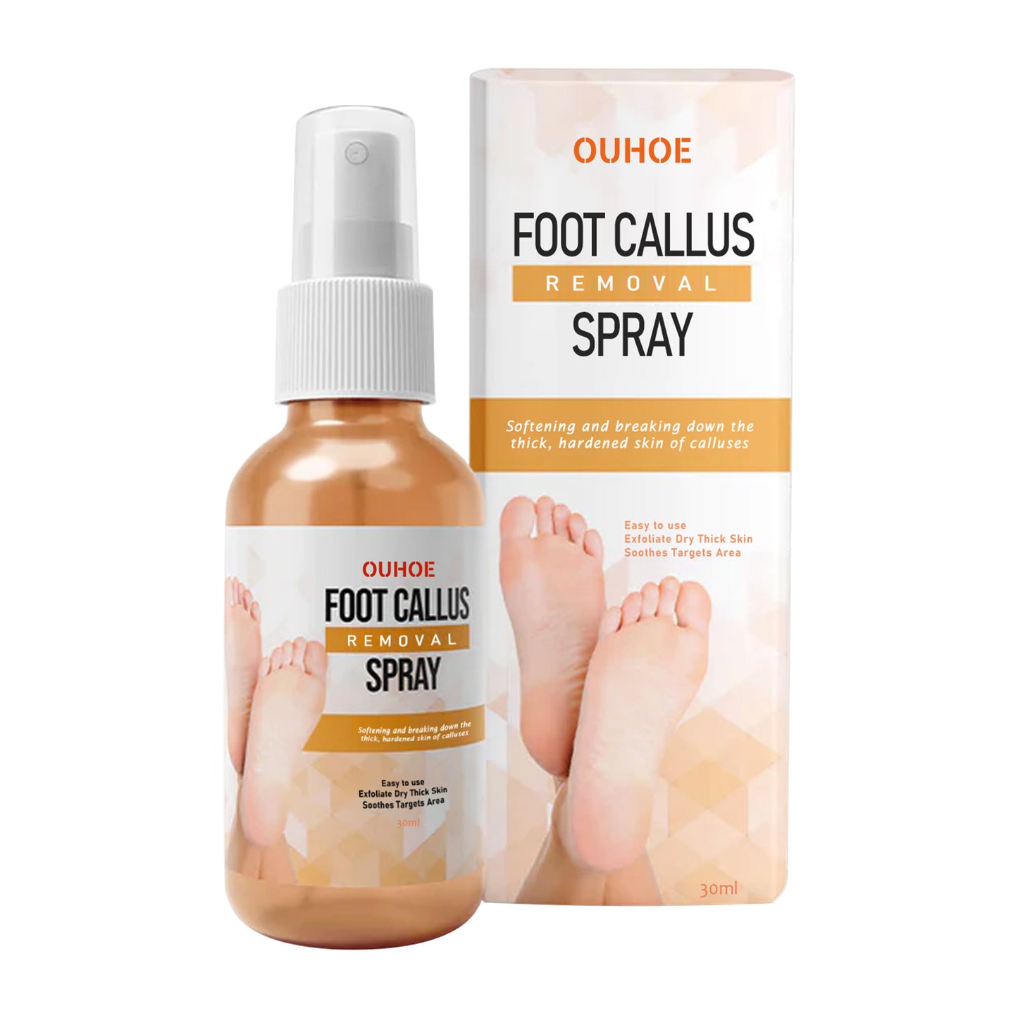 OUHOE foot spray သည် cuticles ၊ calluses နှင့် dead skin များကို သန့်စင်ပေးသည်၊ ခြောက်သွေ့ခြင်းနှင့် အက်ကွဲကြောင်းများကို ကာကွယ်ပေးသည်၊ ကြမ်းတမ်းသော အသားအရေကို ပြန်လည်ပြုပြင်ပေးသည်၊ moisturize နှင့် spray ကို ဂရုစိုက်ပေးသည် ။