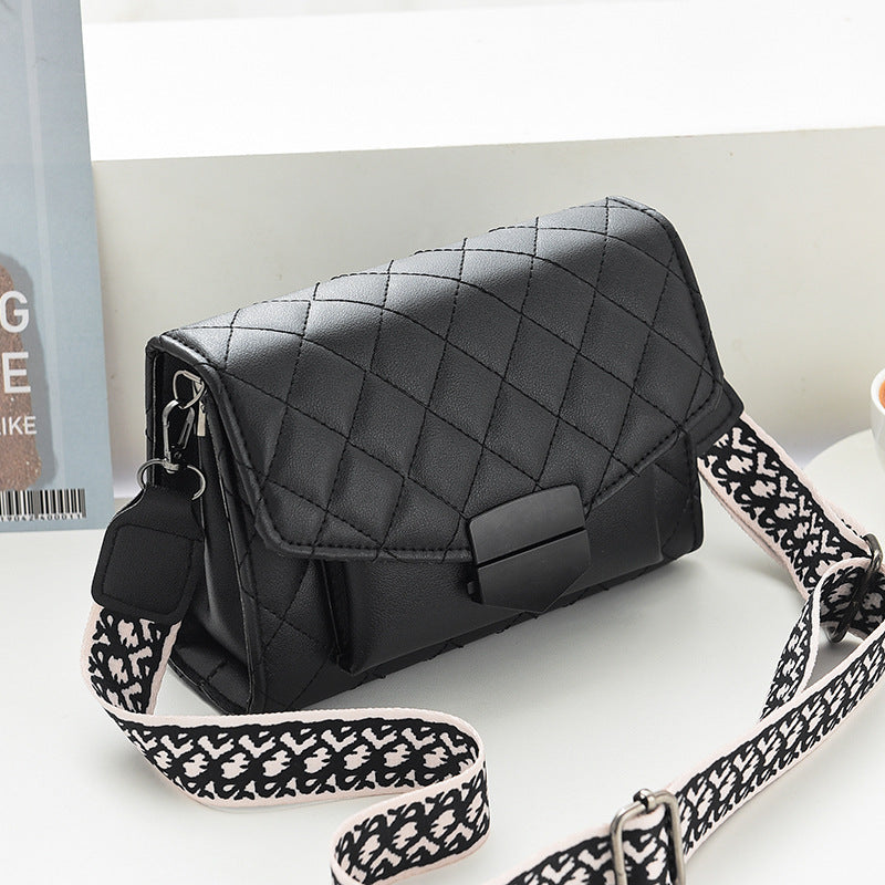 Bags for women 2021 new versatile crossbody bag rhombus embroidery fashion shoulder bag Korean version female mobile phone bag coin purse