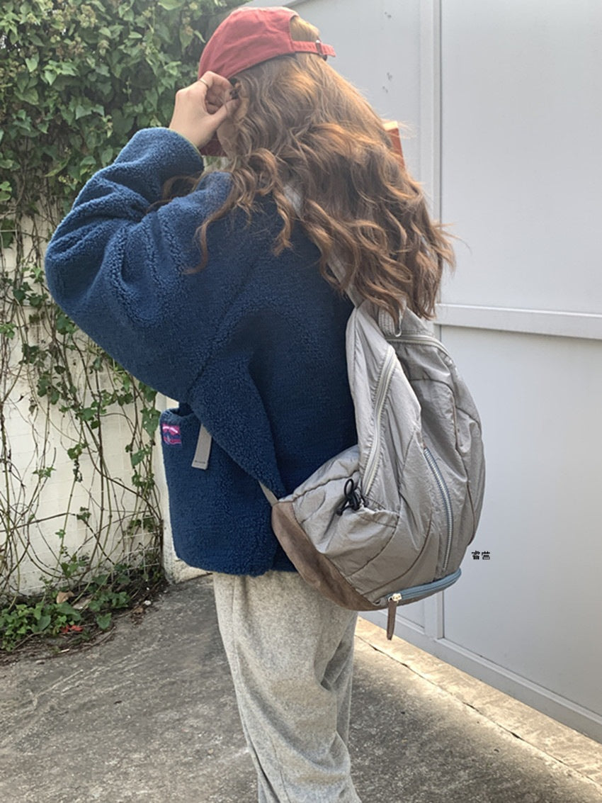 Homemade bag 2023 new Korean ins blogger same style large capacity medium and high school student backpack casual backpack trend