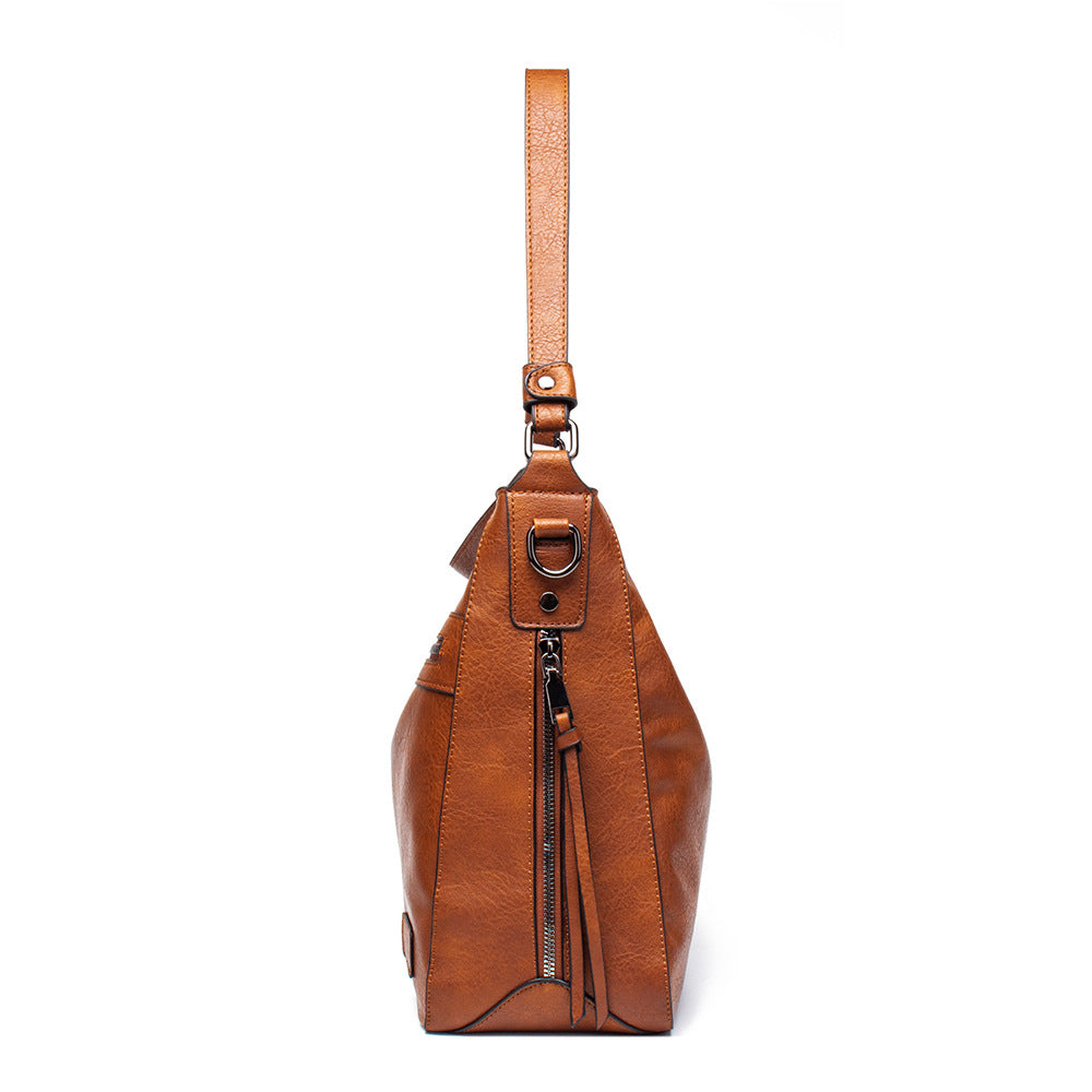 Cross-border bags, women's large-capacity tote bags, European and American simple portable shoulder bags, fashionable cross-body large bags, one-piece drop shipping