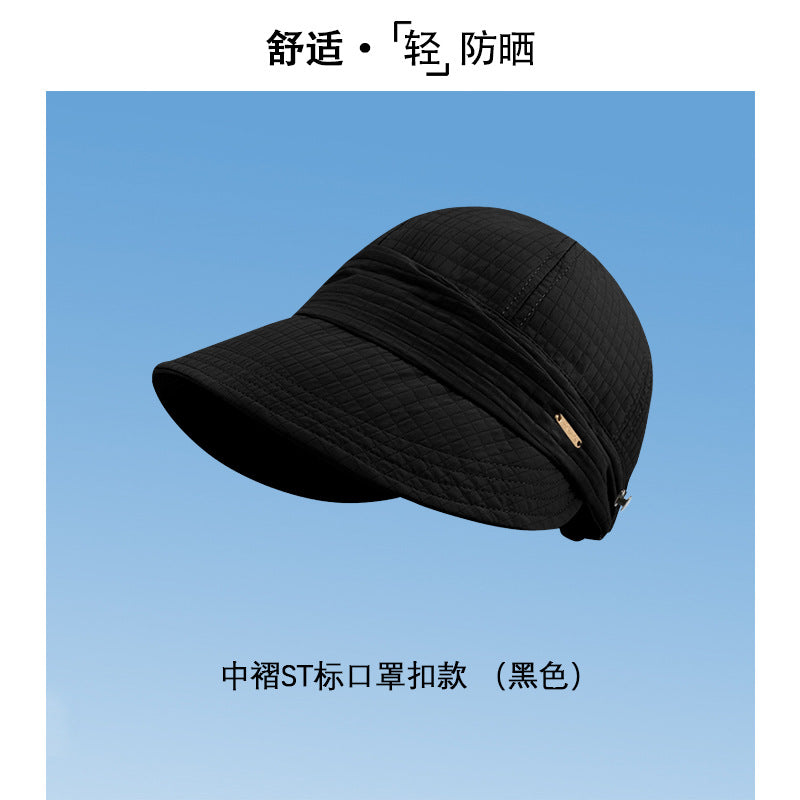 防晒帽速干夏季遮阳小众渔夫帽女时尚防紫外线太阳帽子