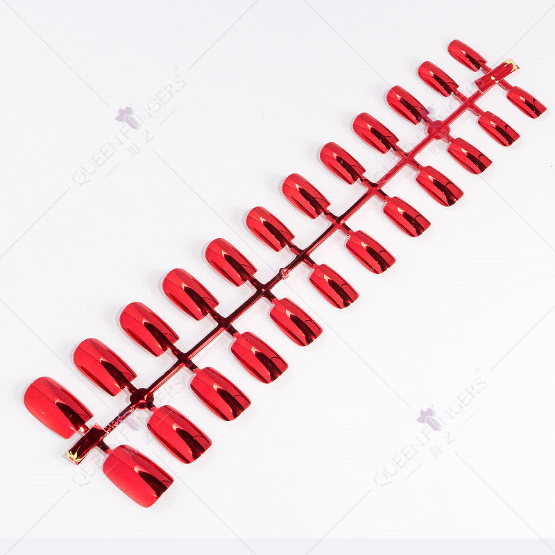 Zhifei manicure finished product 24 pieces of electroplated magic mirror Internet celebrity chameleon neon nail patches nail wear
