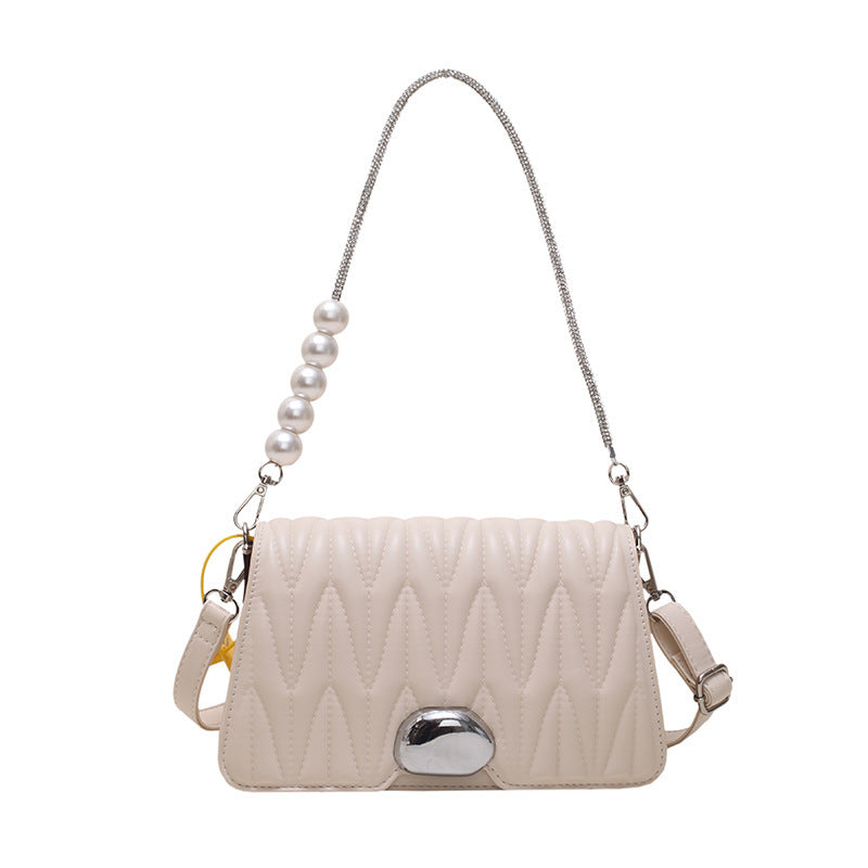 Bags for women 2023 new handbags Korean style fashion rhombus bag chain shoulder bag Miao pleated bag crossbody bag for women