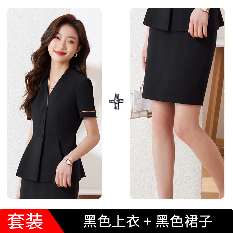 2023职业装套装女夏季气质女神范上班干练经理美容西装套裙工作服