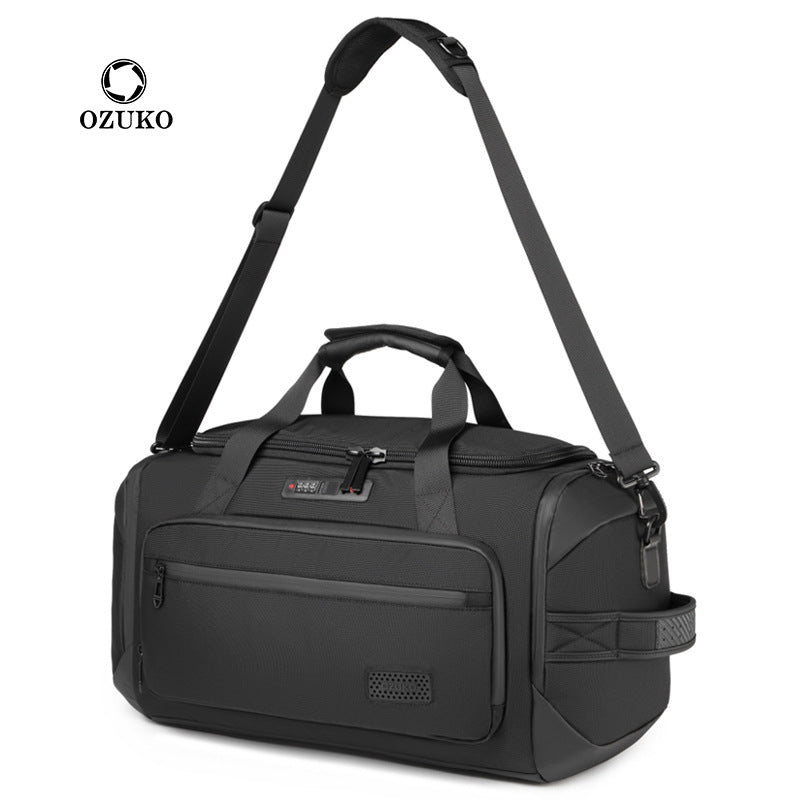 Ozuko portable travel bag large capacity shoulder sports bag can be inserted into the trolley case short-distance wet and dry separation fitness bag