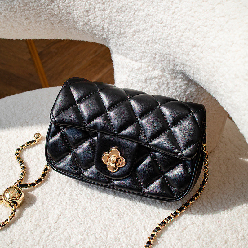 Xiaoxiang style rhombus chain bag 2023 spring new fashion women's bag temperament small bag trendy easy-to-match single shoulder crossbody bag