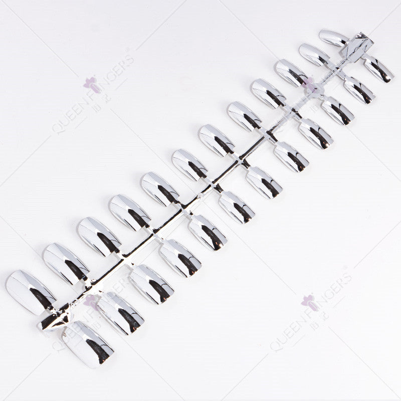 Zhifei manicure finished product 24 pieces of electroplated magic mirror Internet celebrity chameleon neon nail patches nail wear